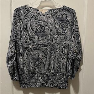 Michael kors Black and White Paisley Blouse